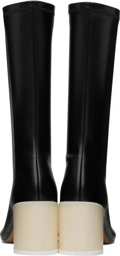 MM6 Maison Margiela Faux-Leather Black Boots