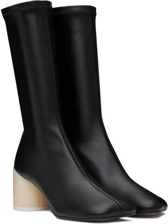 MM6 Maison Margiela Faux-Leather Black Boots