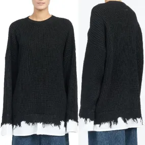 MM6 Maison Margiela | Casual Wool Long Sleeves Plain V-neck & Crew neck