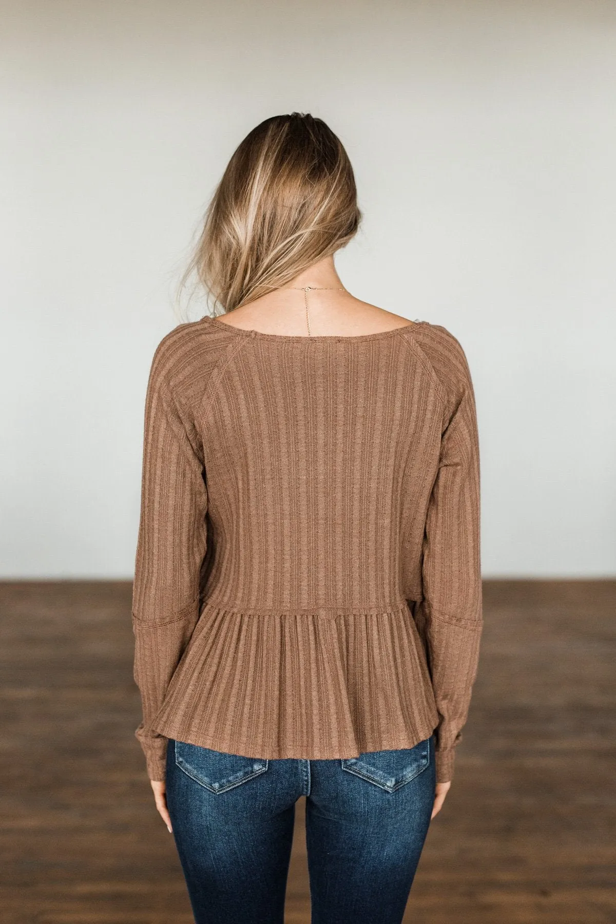 Babydoll Knit Top in Mocha