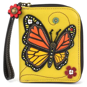 Mustard Monarch Butterfly Zip Wallet