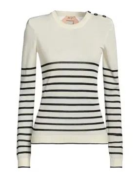 Stripes Casual Wool U-Neck Long Sleeve Party N21 numero ventuno