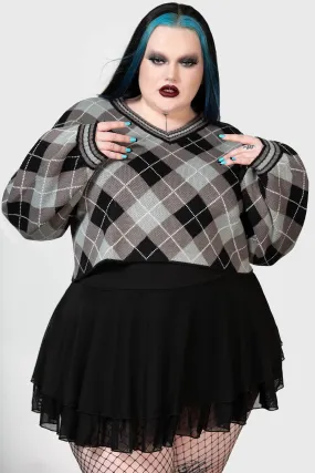 Nasiv Plus Size Argyle Knit Top