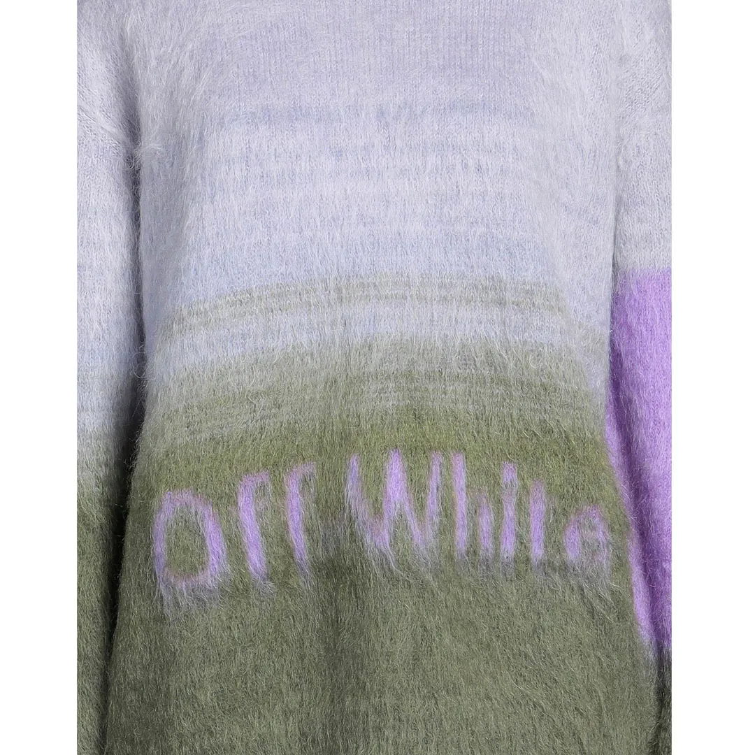 Wool Nylon Street Style Long Sleeves Logo Crew Neck Off-White