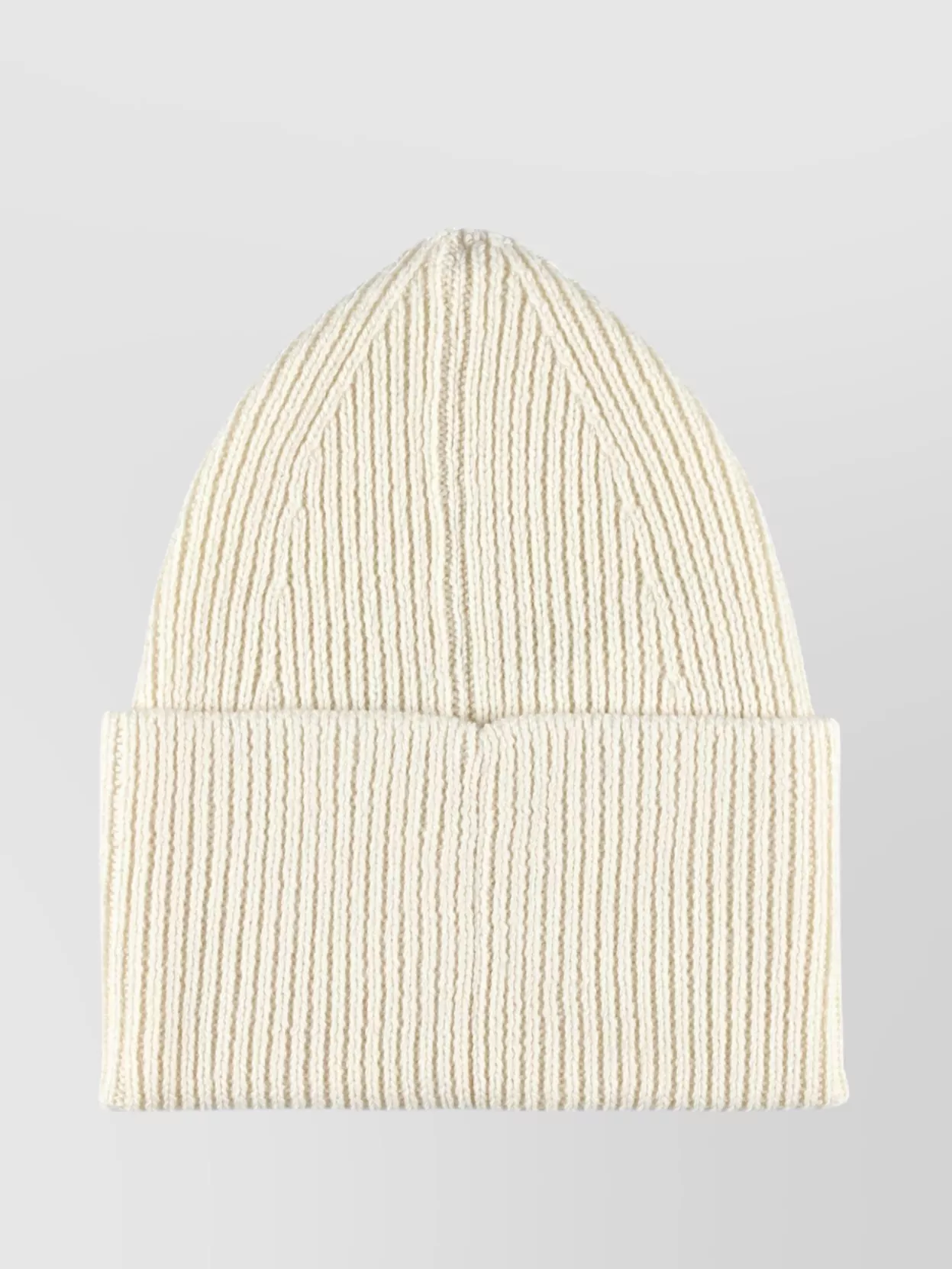 Off-White Stretch Fold-over Ribbed Beanie