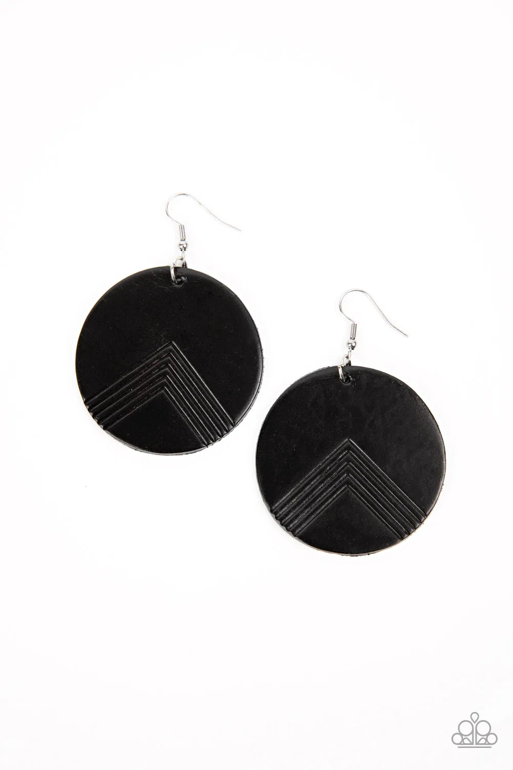 Paparazzi Earrings - Black Edgy Edge