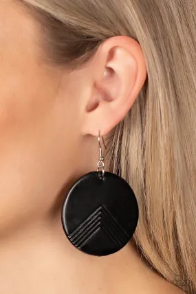 Paparazzi Earrings - Black Edgy Edge