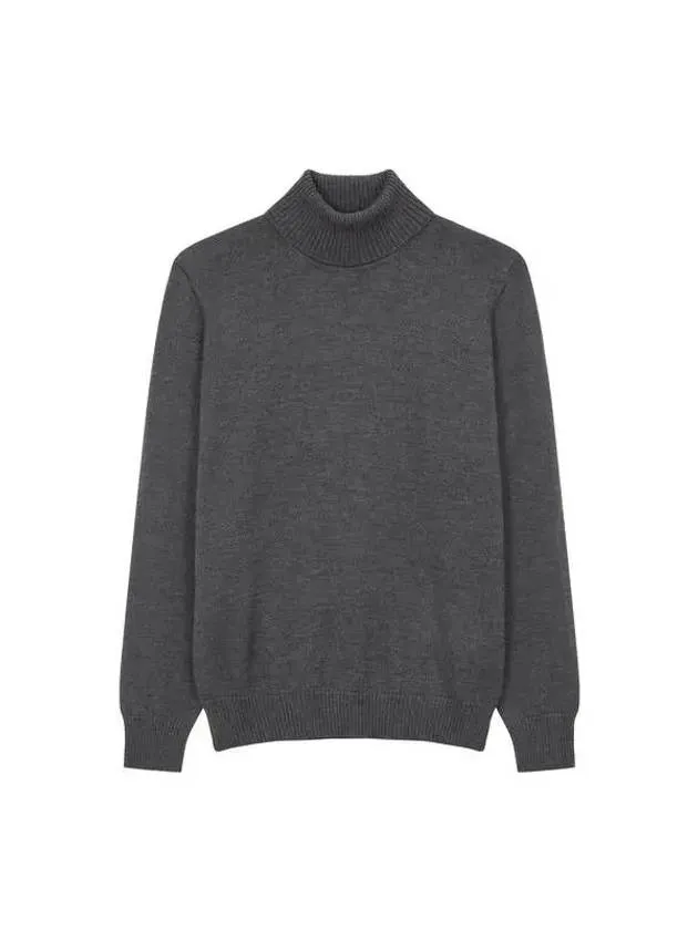 Men's Wool Turtleneck Sweater - Charcoal Grey - Overseas Station Season Big Chance 8 18 - 271848