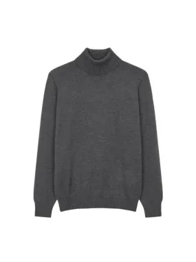 Men's Wool Turtleneck Sweater - Charcoal Grey - Overseas Station Season Big Chance 8 18 - 271848