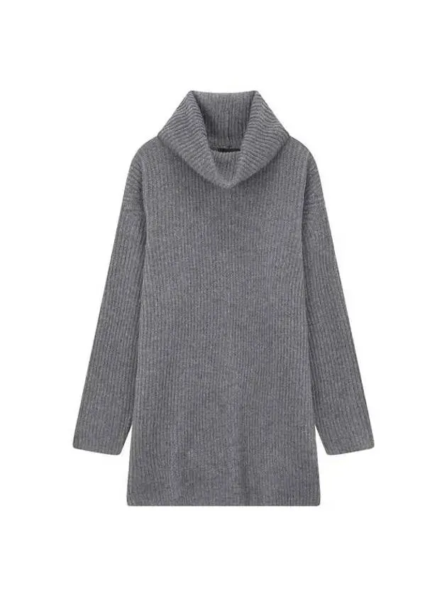 Women’s Dark Gray Cashmere Wool Turtleneck Knit for Overseas Station Season Big Chance 8-18