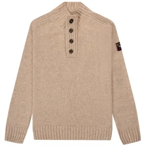 Men's Mohair Knit Sweater in Taupe