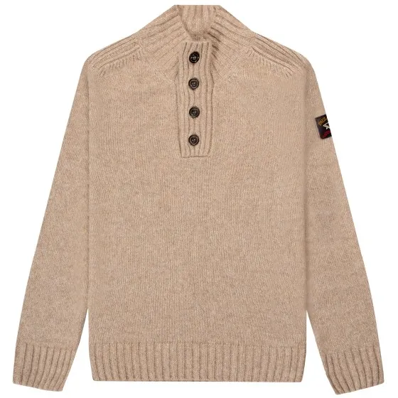 Men's Mohair Knit Sweater in Taupe