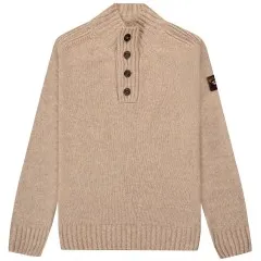 Men's Mohair Knit Sweater in Taupe