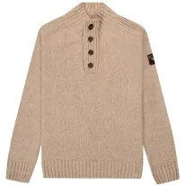 Men's Mohair Knit Sweater in Taupe