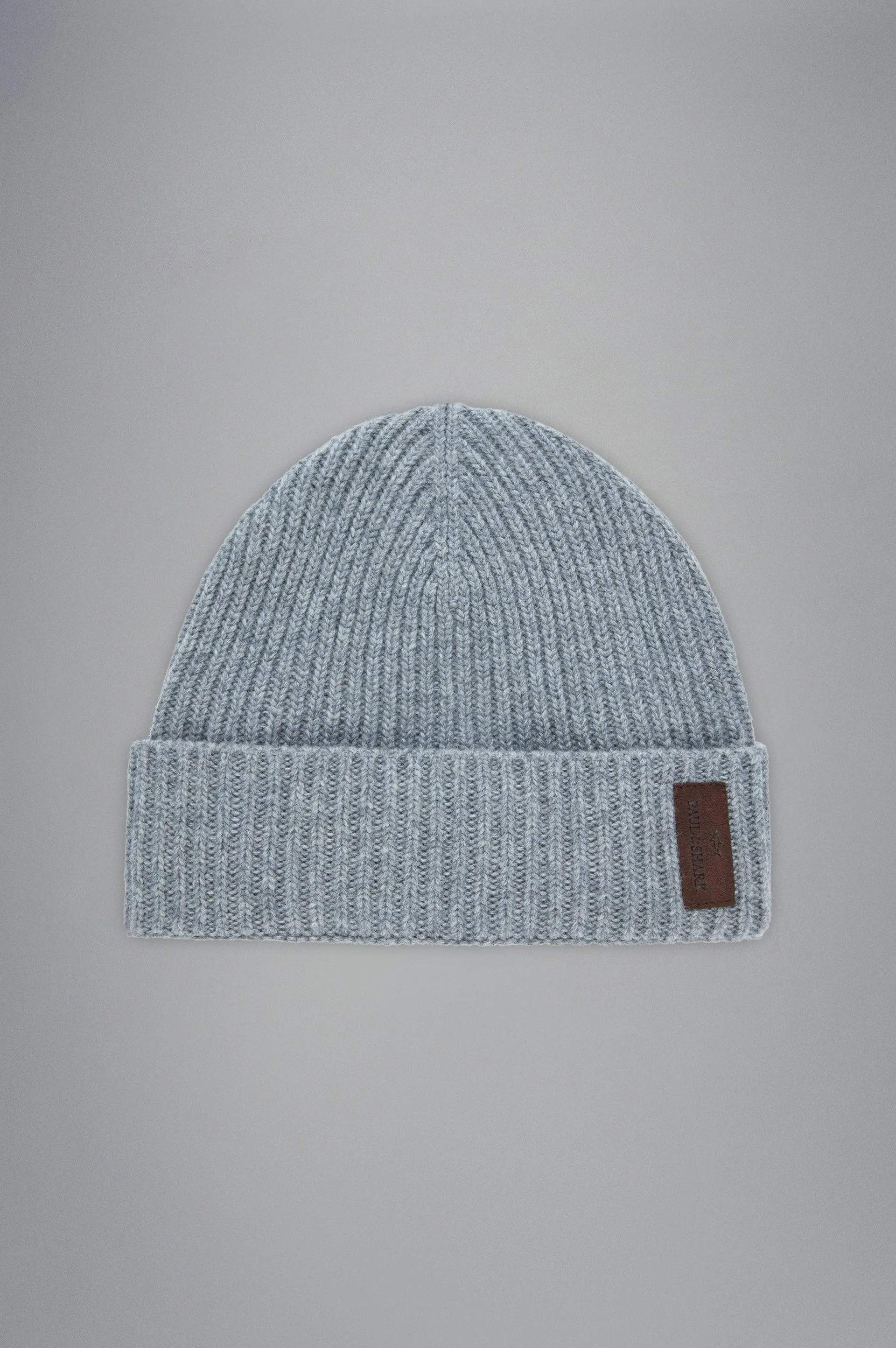 Paul & Shark Knitted Wool Tuque with Re-Wool Technology and Leather Badge