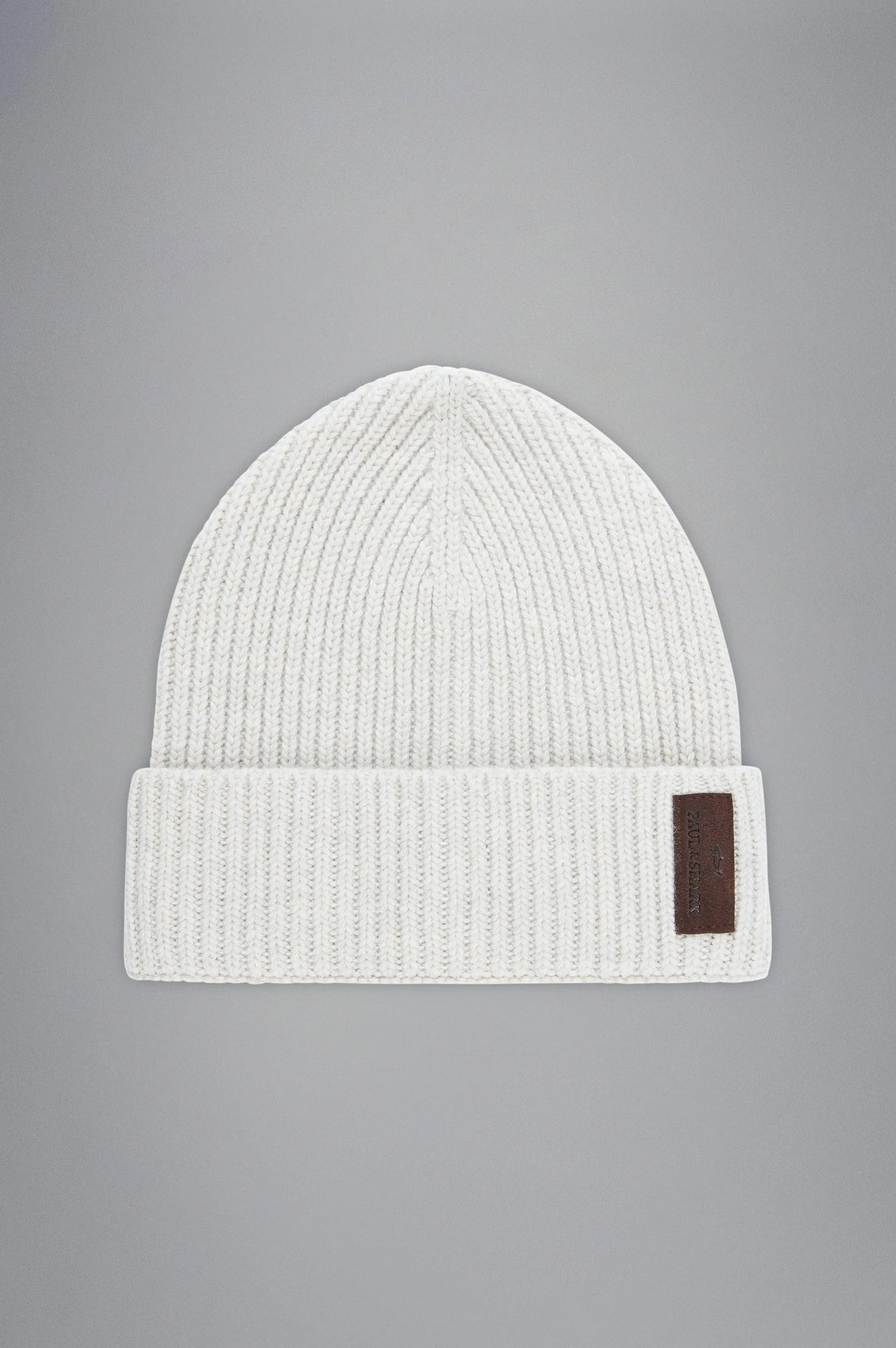 Paul & Shark Knitted Wool Tuque with Re-Wool Technology and Leather Badge