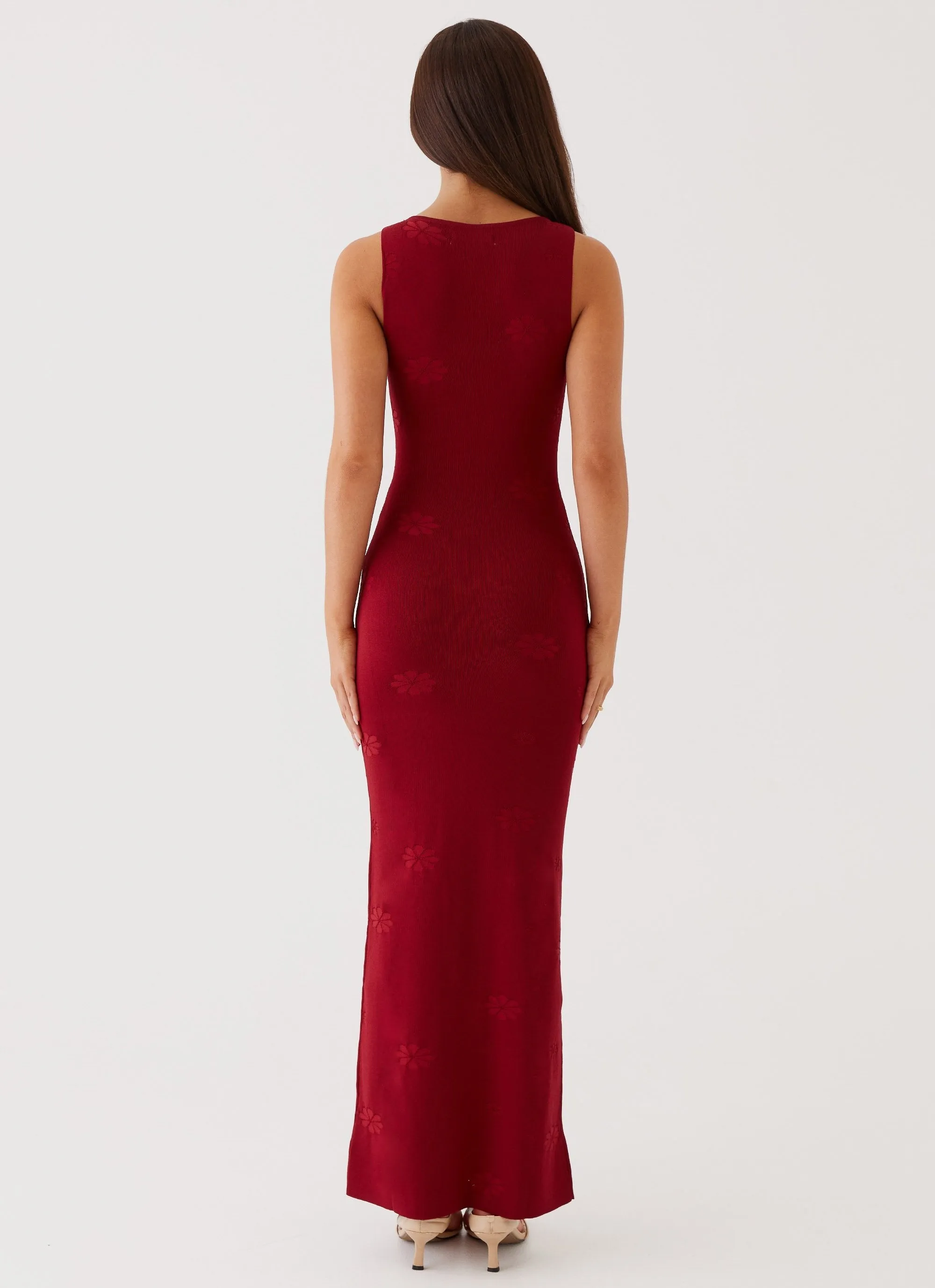 Peppermayo Holly Red Knit Maxi Dress