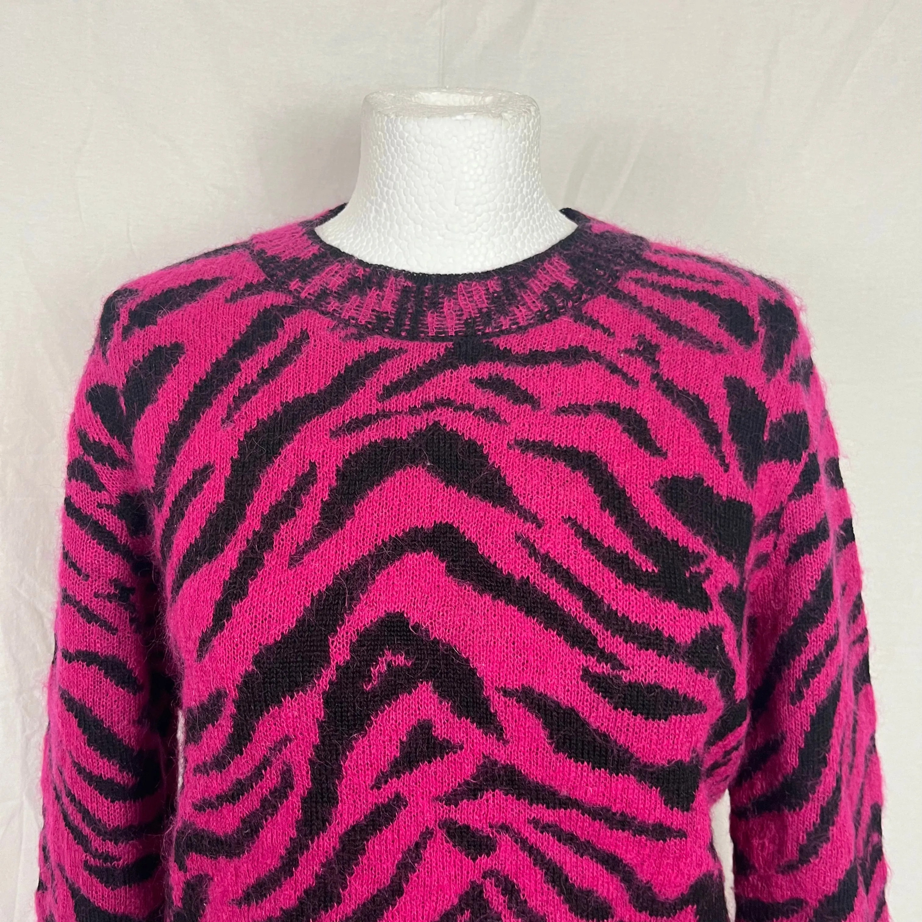 Pink Zebra Print Mohair Jumper