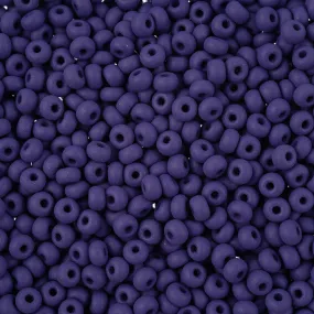 Preciosa Czech Glass, 8/0 Round Seed Bead, PermaLux Dyed Chalk Dark Violet - Matte 1 Tube