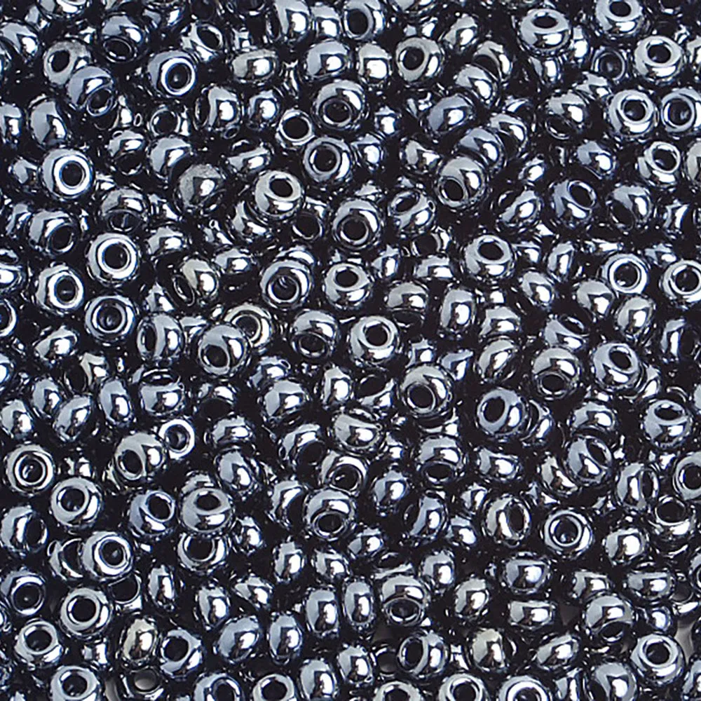 Preciosa Czech Glass, 8/0 Seed Bead, Metallic Gunmetal 1 Tube