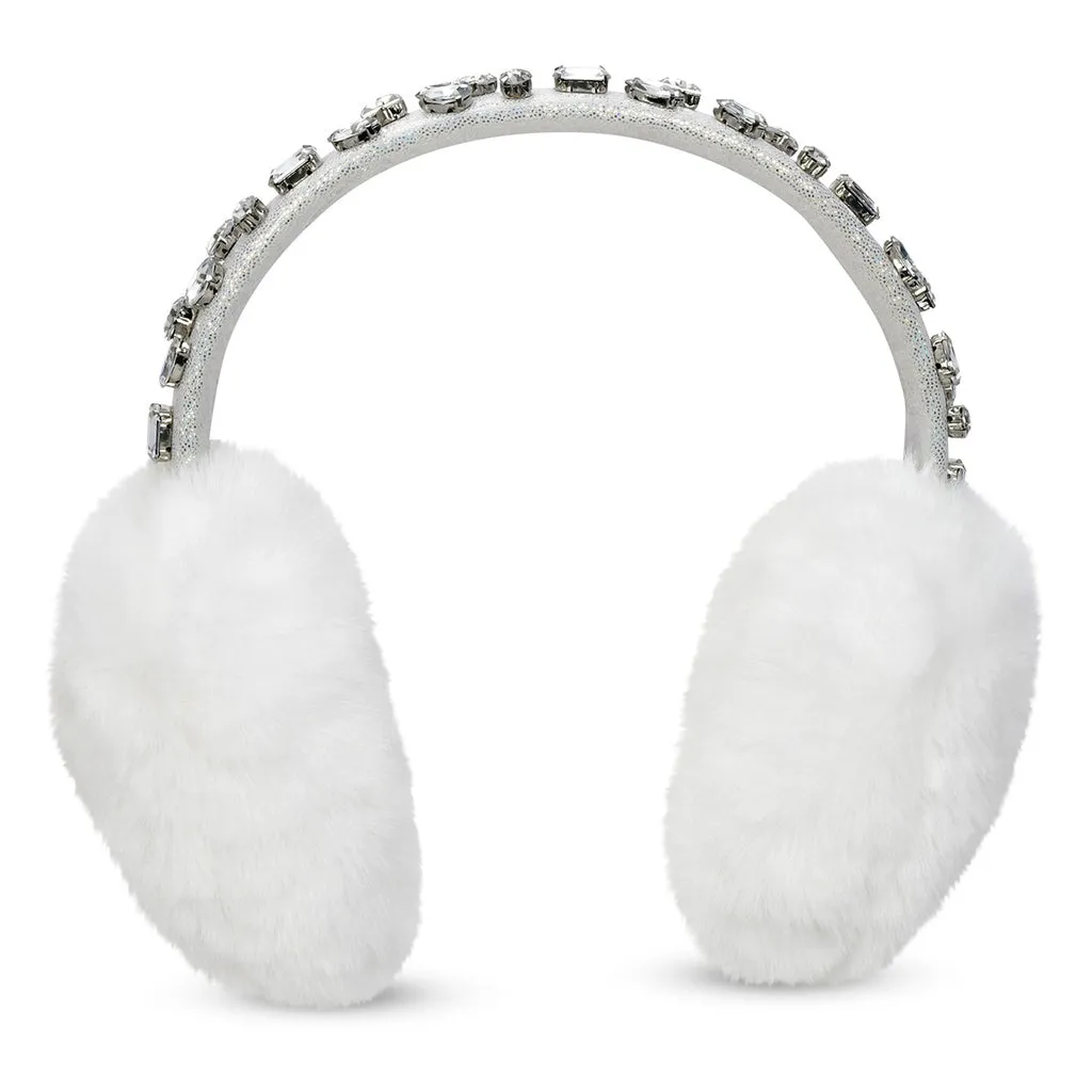 Rhinestone White IScream Earmuffs