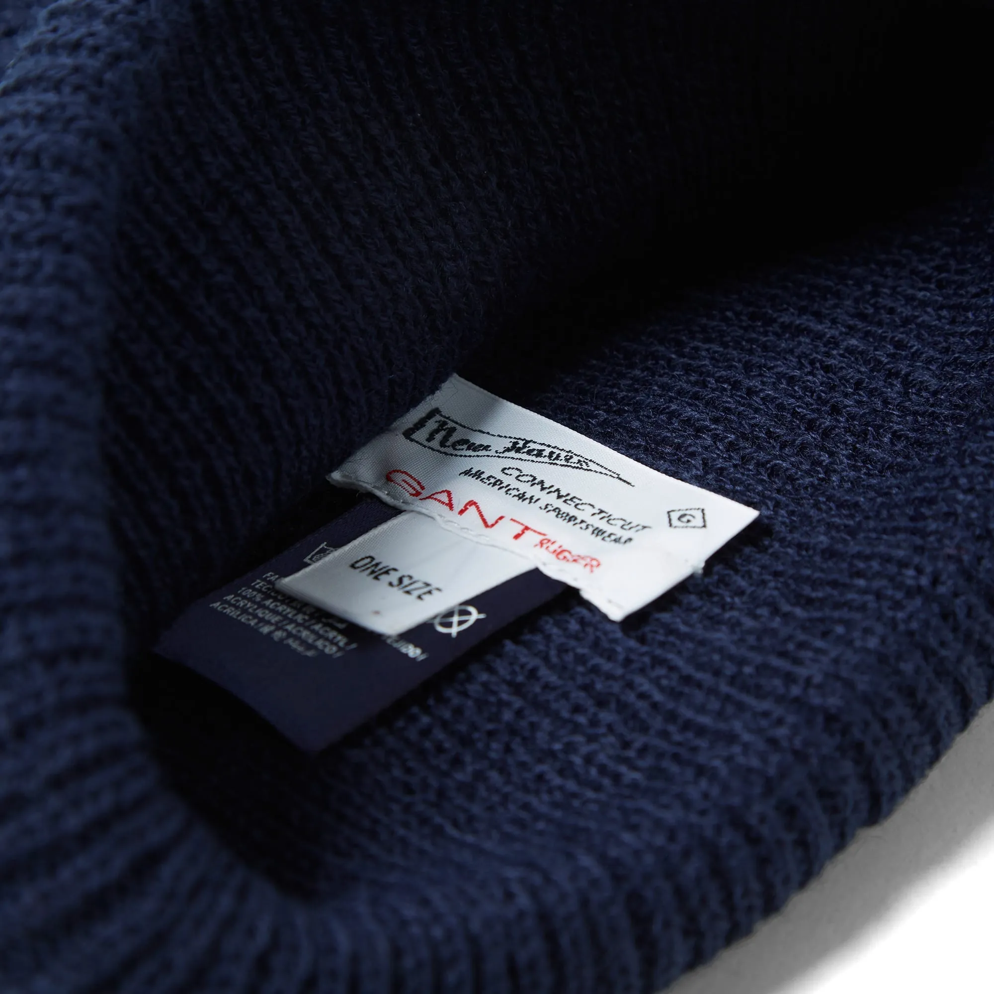 GANT Rugger Ribbed Beanie Navy