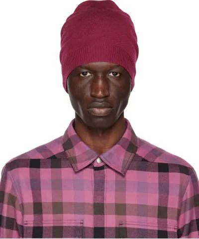 Rick Owens Purple Ribbed Beanie