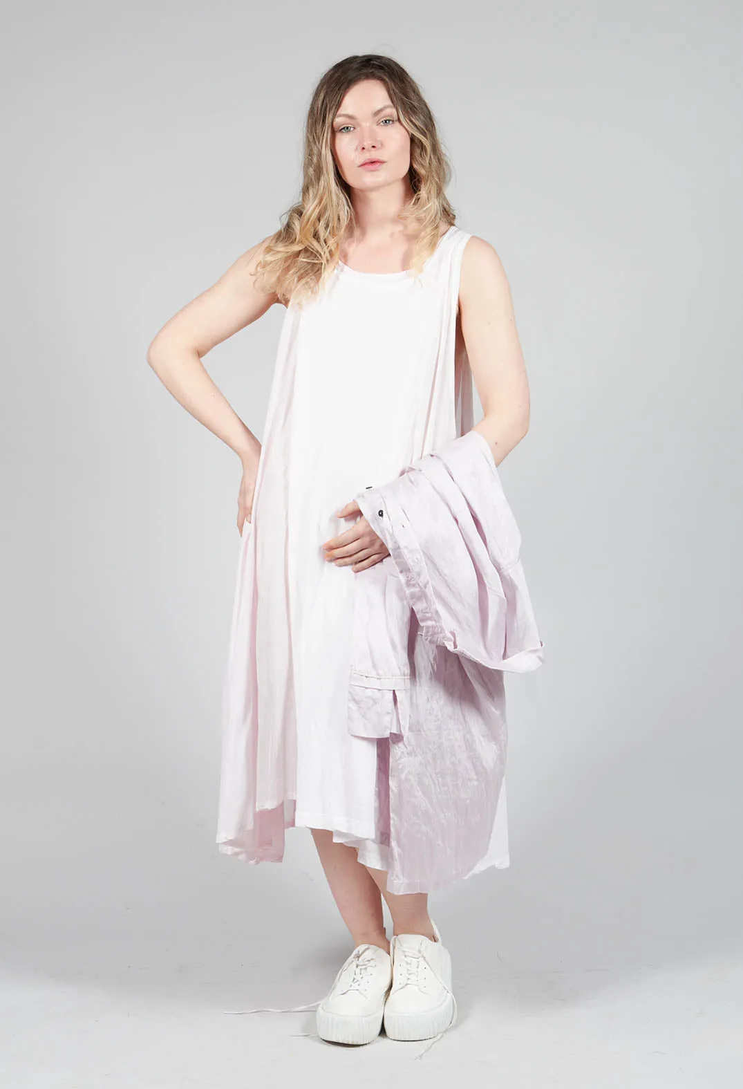 Rose Sheer Double Vest Dress with Cloud Design