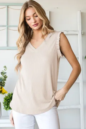 Ruffled Ribbed Tank