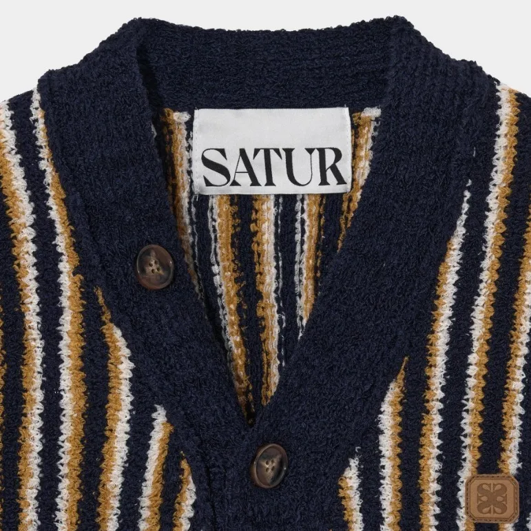 SATUR Plain Logo Cardigans