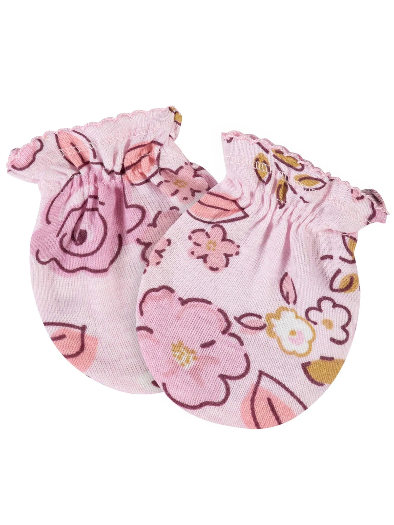 Baby Girls Floral Princess No Scratch Mittens 4-Pack