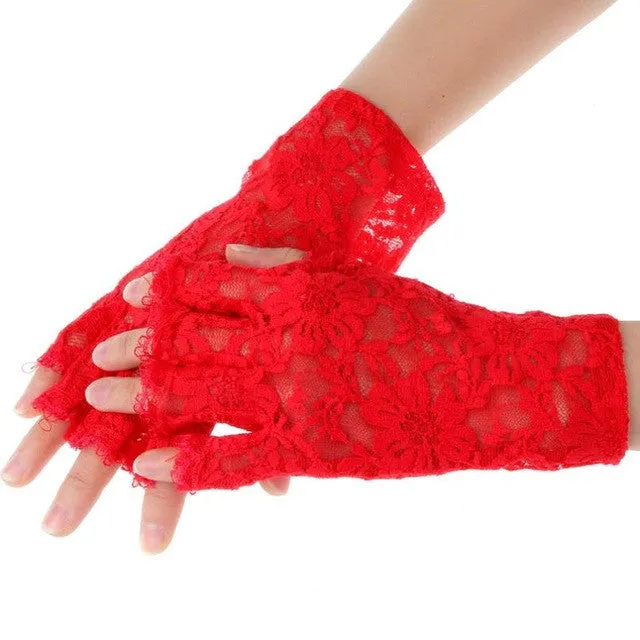 Stylish Lace Fingerless Party Gloves