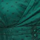 Unique Vintage Emerald Clip Dot Shirred Babydoll Dress