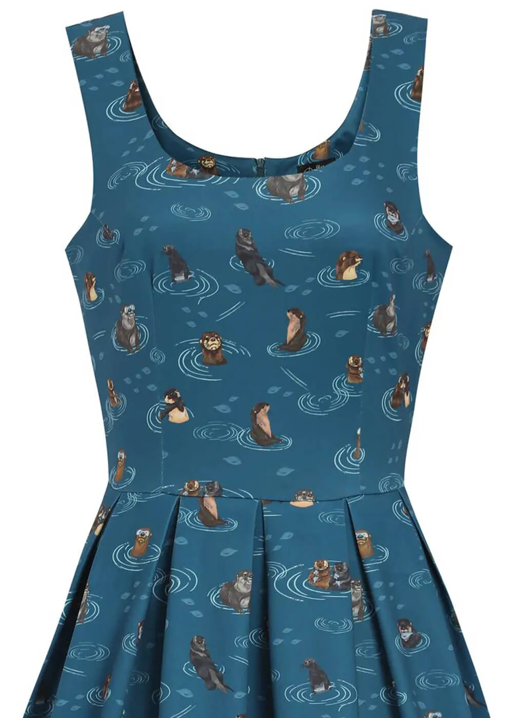 Blue Amanda Otter Family 50's Swing Dress by Dolly & Dotty