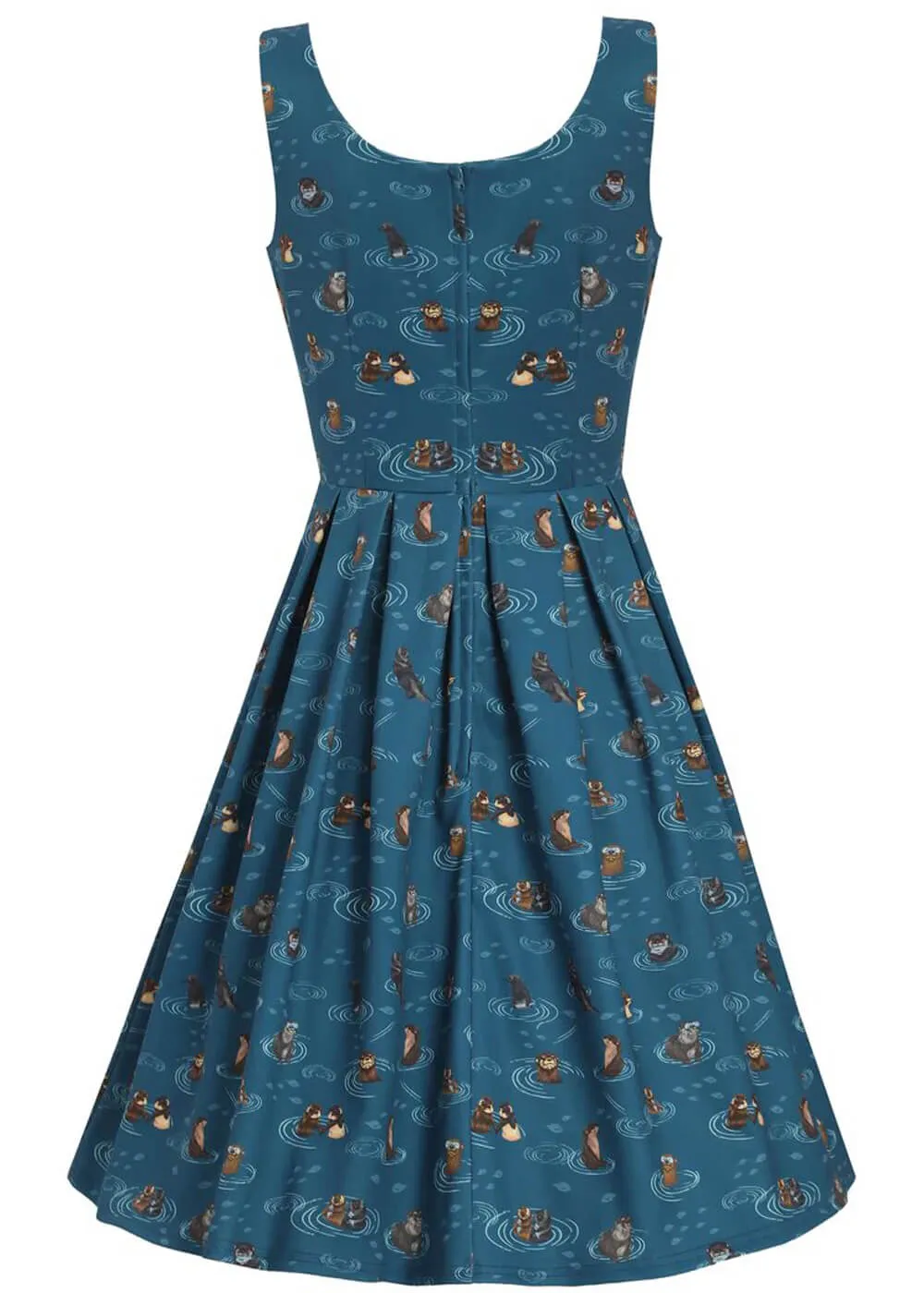 Blue Amanda Otter Family 50's Swing Dress by Dolly & Dotty