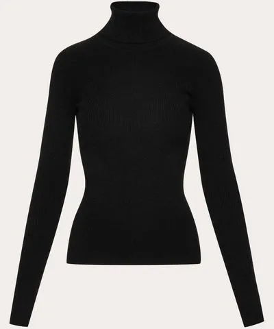 Slim-Cut Stretch-Wool Turtleneck Top