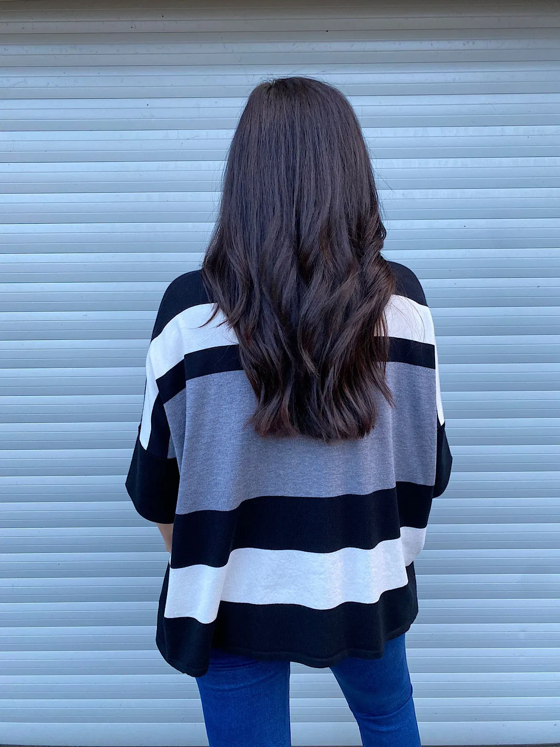 Grey Collared Fine Knit Top Holly