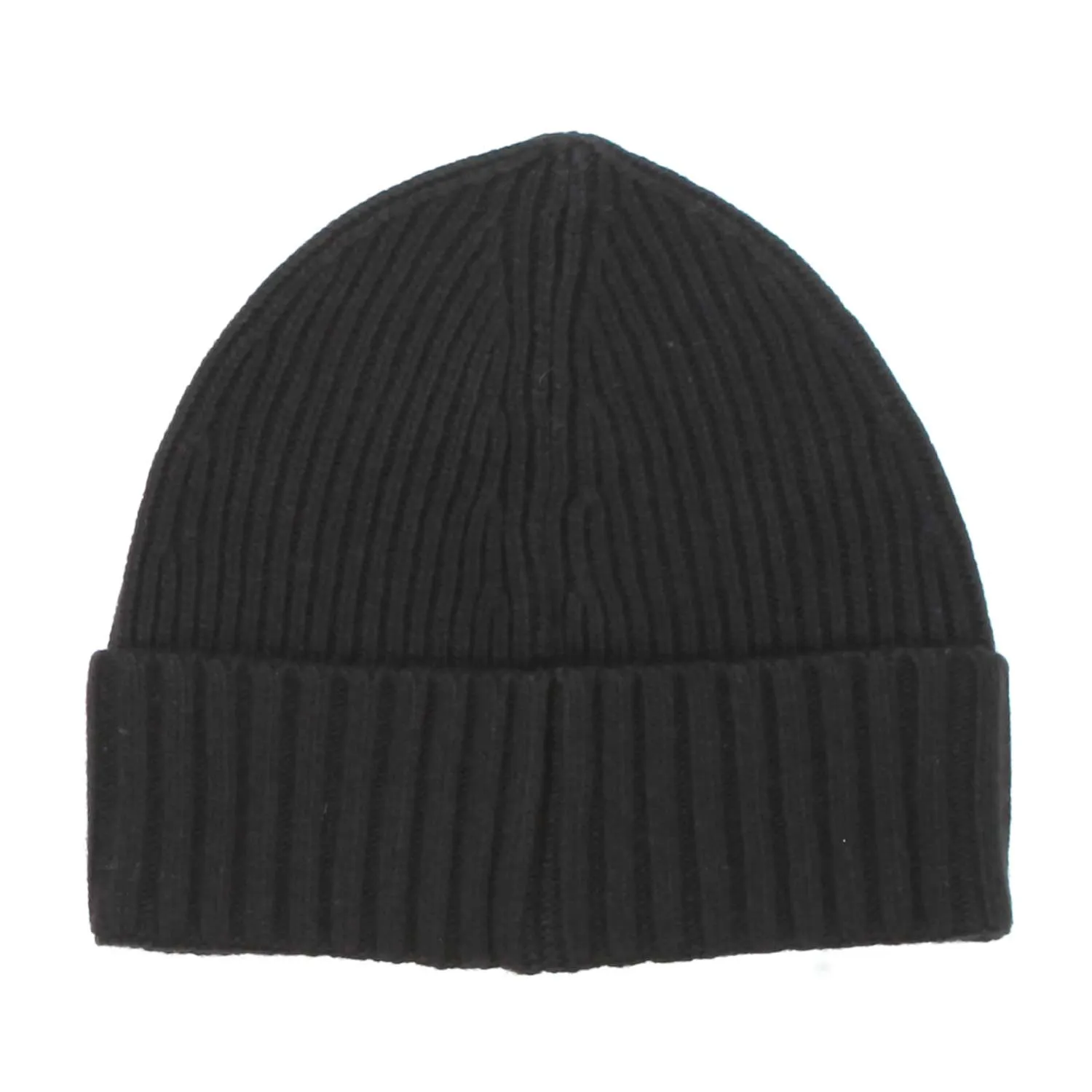 Stone Island Black Ribbed Beanie Kids Teens