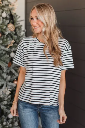 Striped Black & White Knit Top