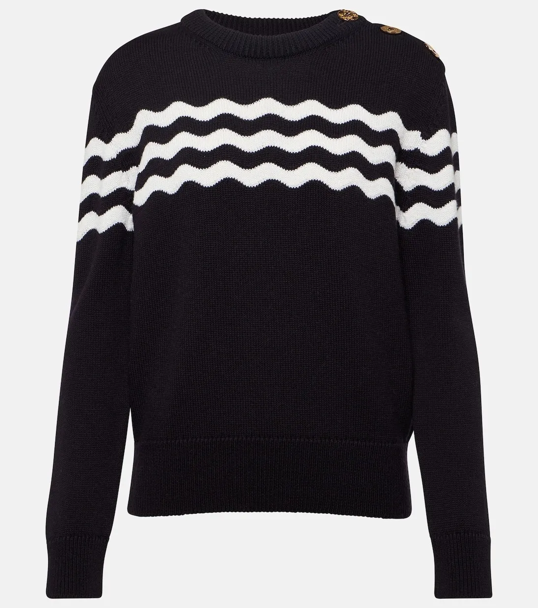 PATOU | Striped Wool Long Sleeves Casual Cotton Office