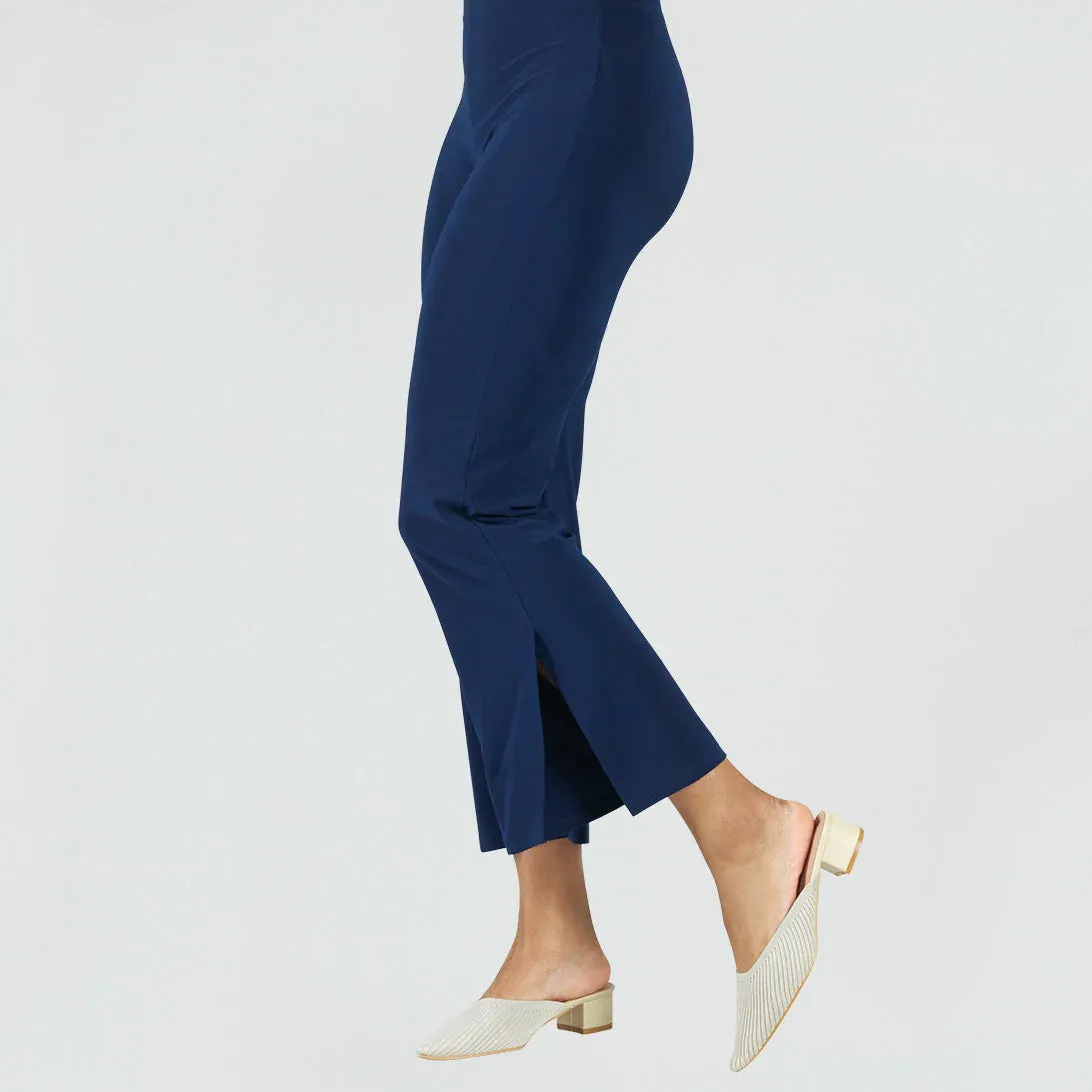 Stylish Navy Ankle Pant with Side Slit