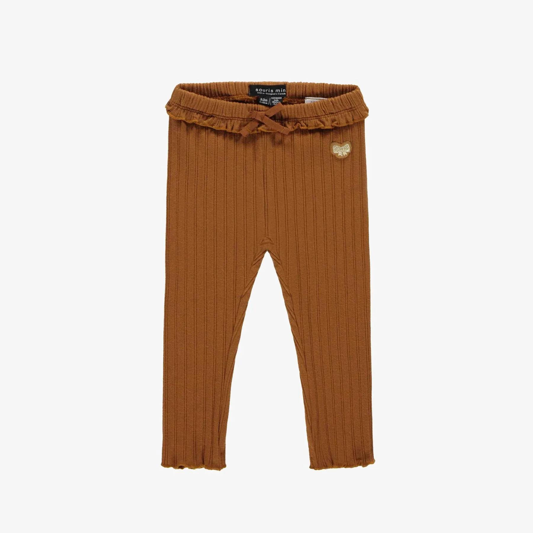 The Anni Ribbed Knit Leggings - Brown - BABY