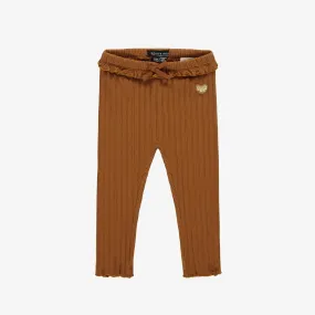 The Anni Ribbed Knit Leggings - Brown - BABY