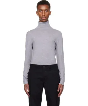 Theory Gray Merino Wool Turtleneck