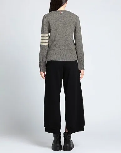 Wool Long Sleeves Plain Logo V-neck & Crew neck Crew Neck THOM BROWNE