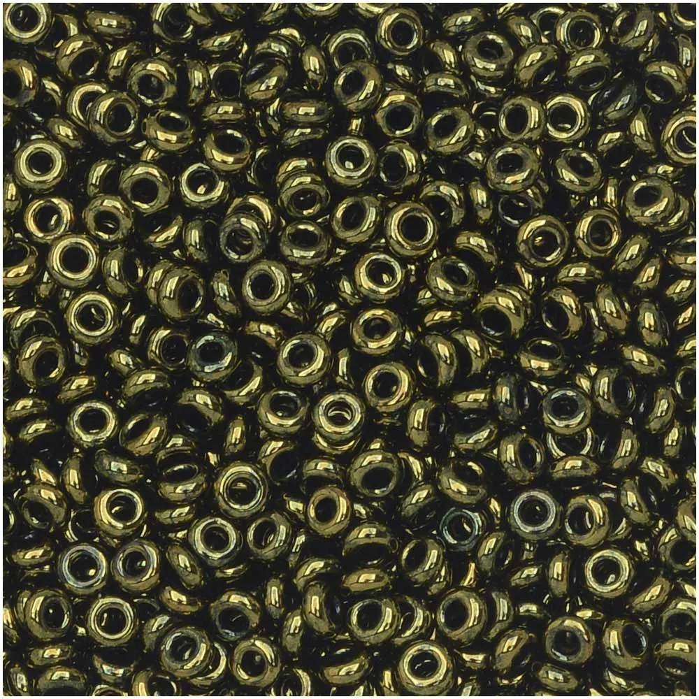 Toho Demi Round Seed Beads Thin 11/0 422 Gold Lustered Dark Chocolate Bronze