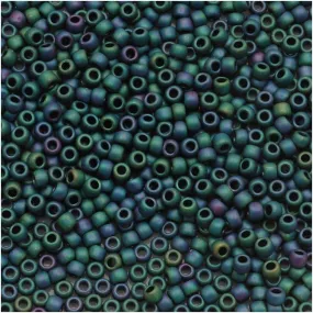 Toho Round Seed Beads Matte Iris Teal 15/0 Size 8g