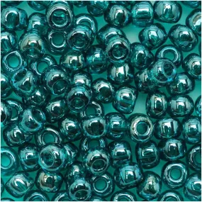 Toho 6/0 Round Seed Beads 108BD 'Transparent Lustered Teal' (8 Gram Tube)