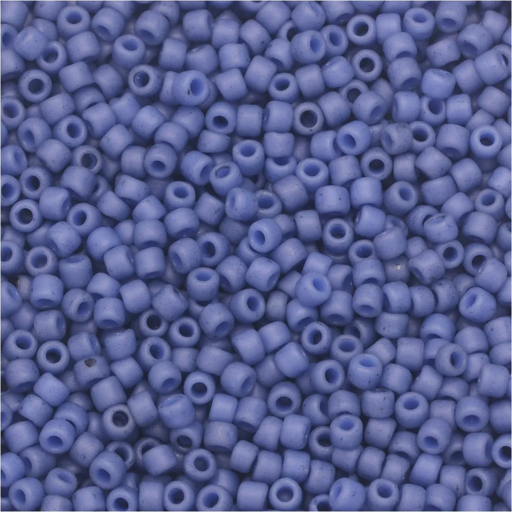 Toho Round Seed Beads 15/0 #2606F Semi Glazed Soft Blue