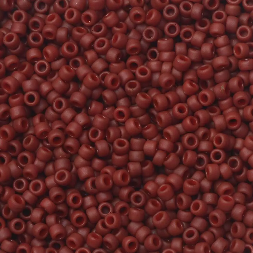 Toho Round Seed Beads 15/0 #2609F Semi Glazed Dark Red